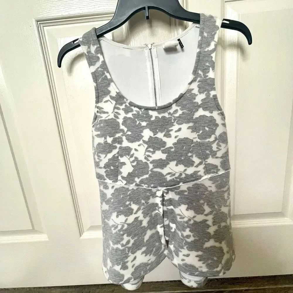 Akemi and Kin Grey floral peplum top